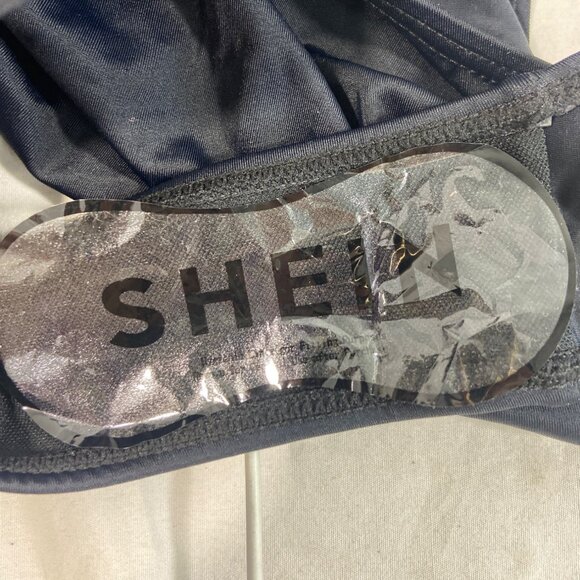 Shein Women's Black Macrame One Piece Swimsuit Sz L - Picture 8 of 9